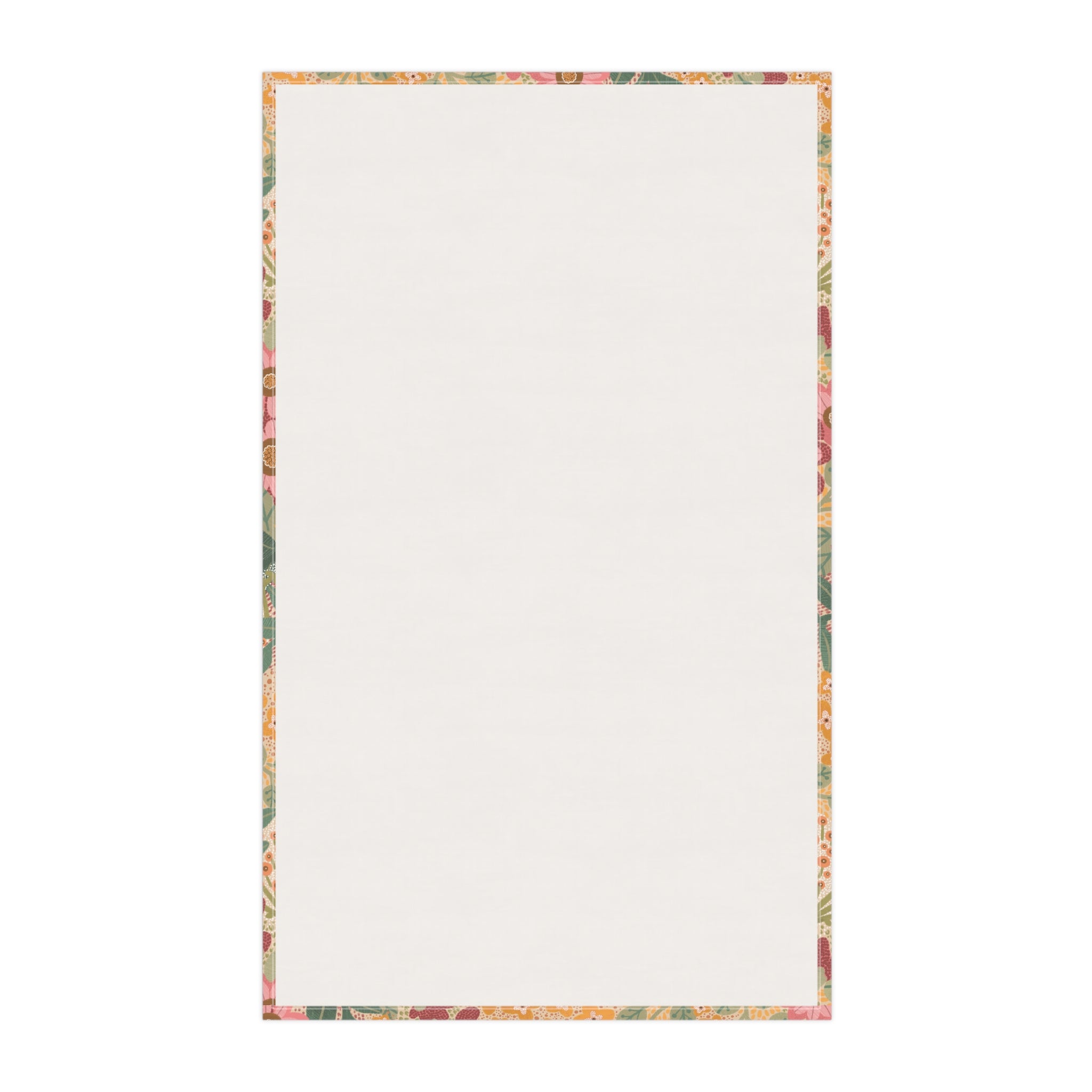 Floral Tea Towel — Vintage Pink & Mustard Botanical Kitchen Towel