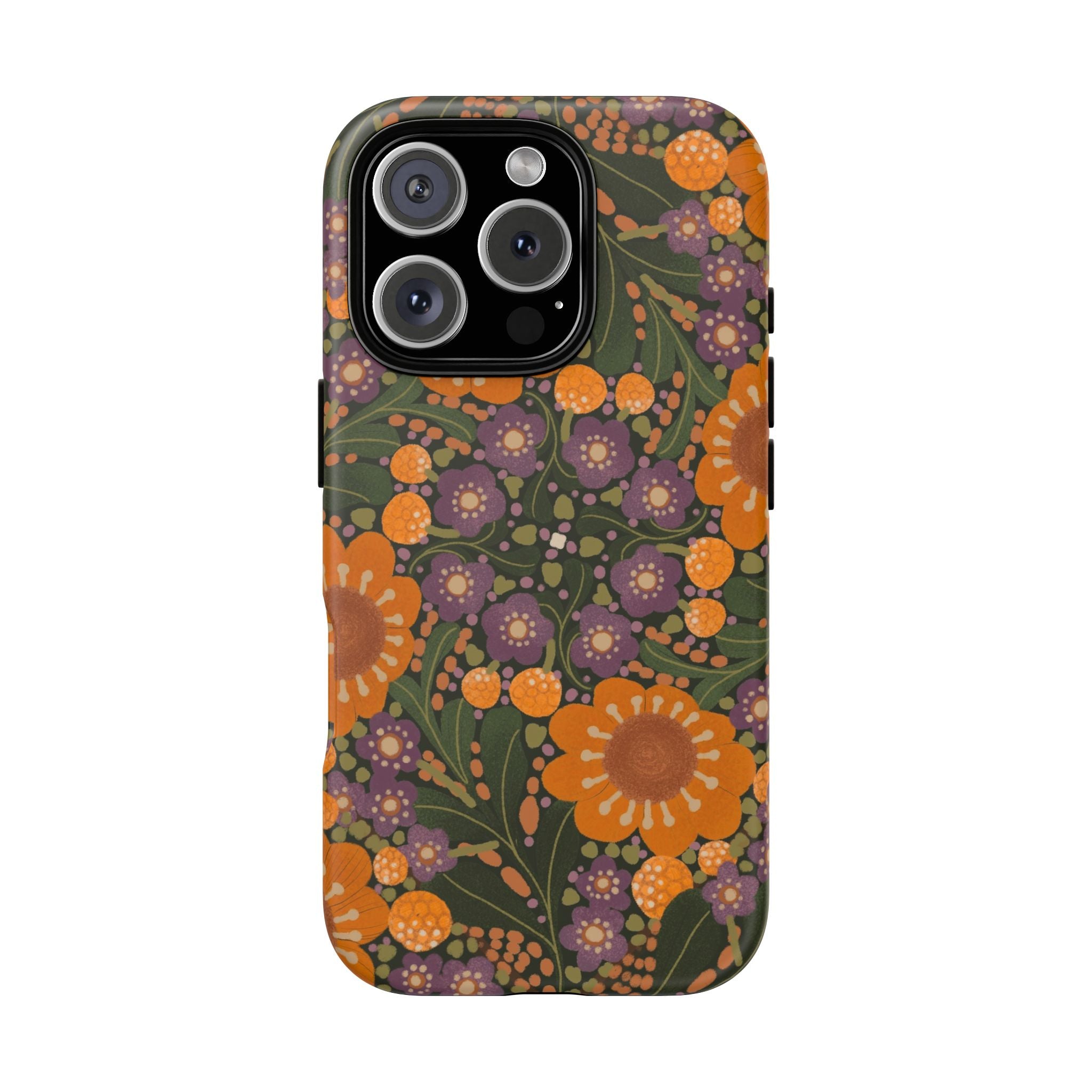 Retro Orange Floral Phone Case | Tough Case
