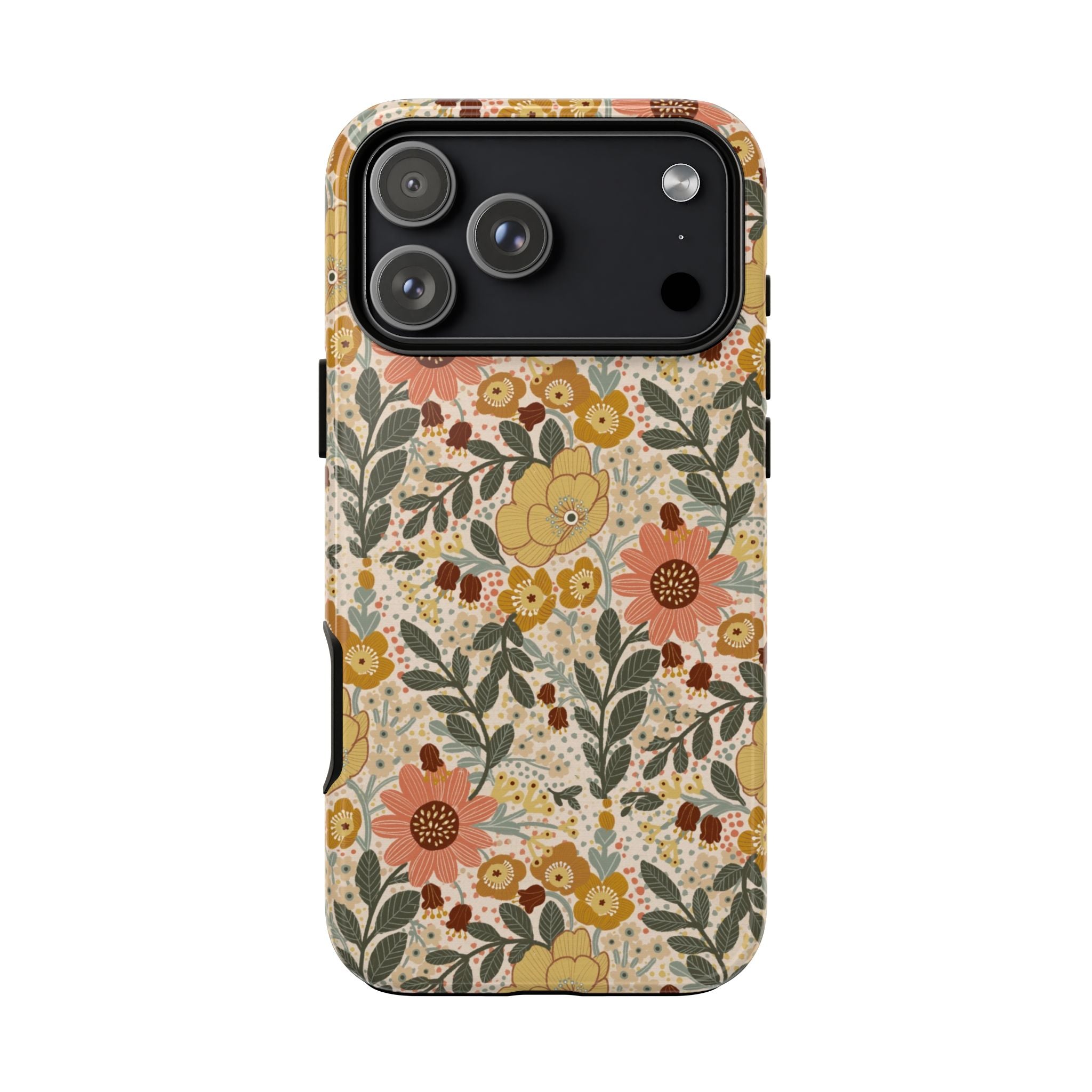 Vintage Floral Pattern Phone Case | Yellow Orange Wildflowers