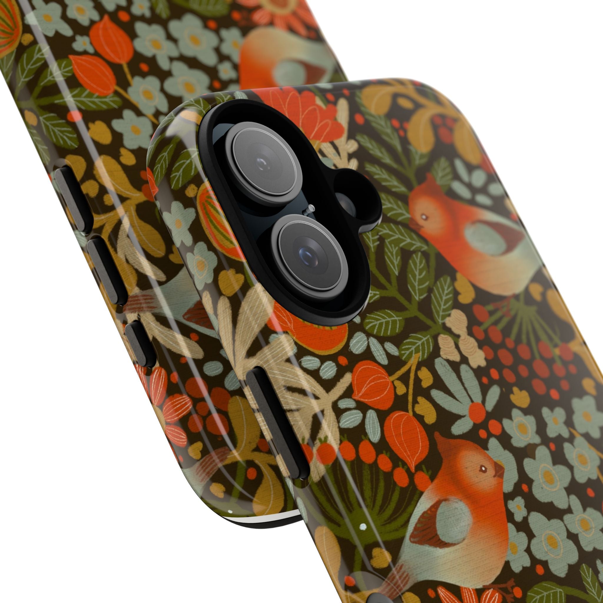 Retro Floral Birds Phone Case | Protective iPhone Cover