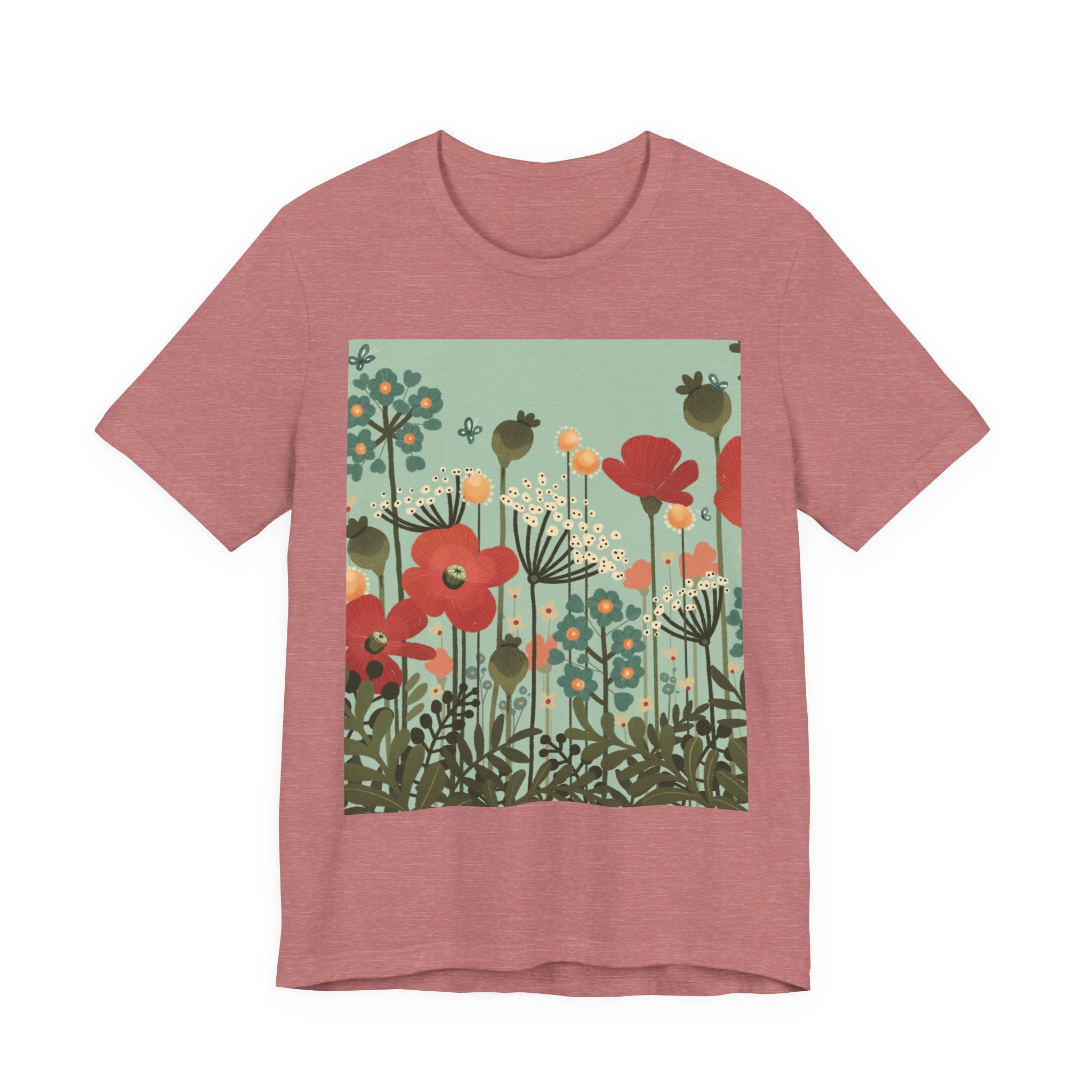 Floral Meadow Tee — Vintage Poppy Garden T‑Shirt