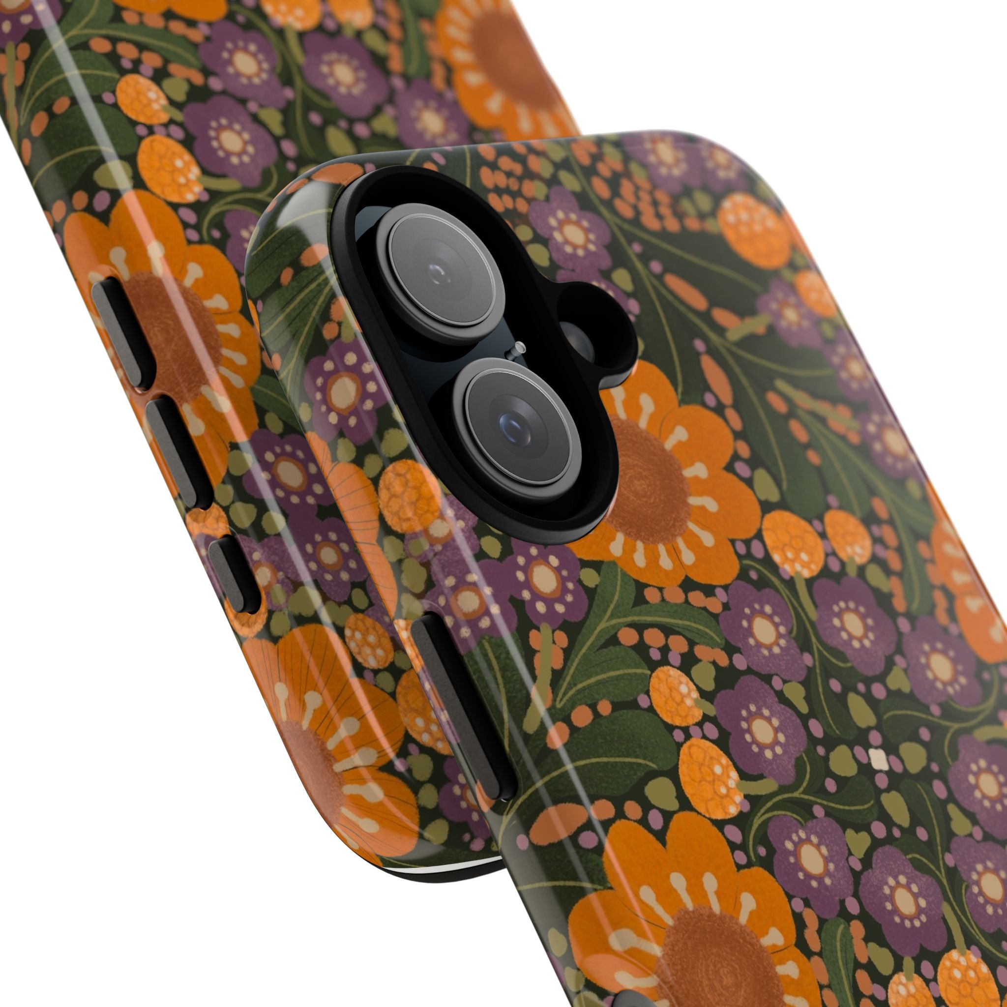 Retro Orange Floral Phone Case | Tough Case
