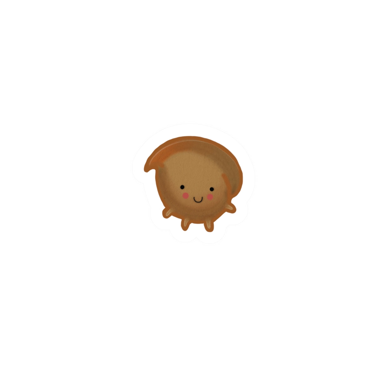 Cute cheekpea Kiss-Cut Sticker — Kawaii Smiling Breakfast Decal