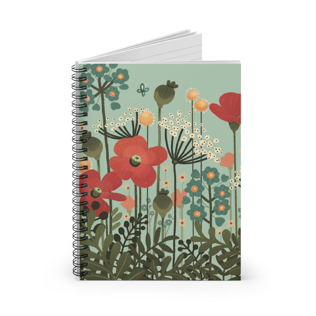Floral Meadow Spiral Notebook — Ruled Journal for Notes & Lists
