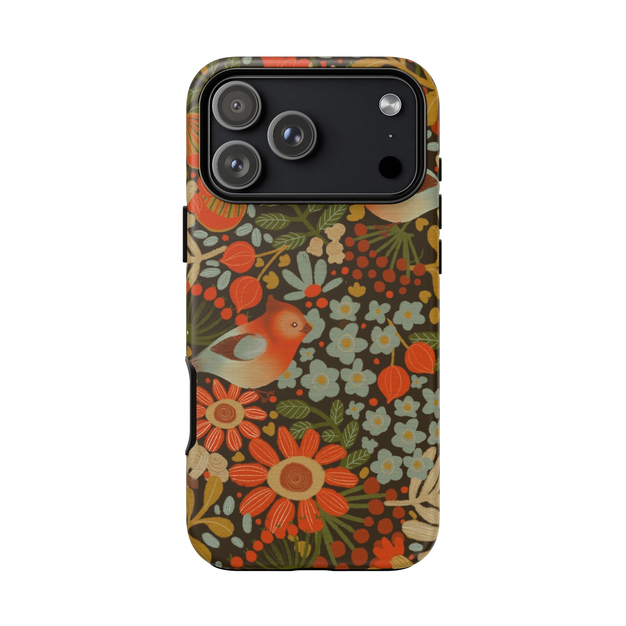 Retro Floral Birds Phone Case | Protective iPhone Cover