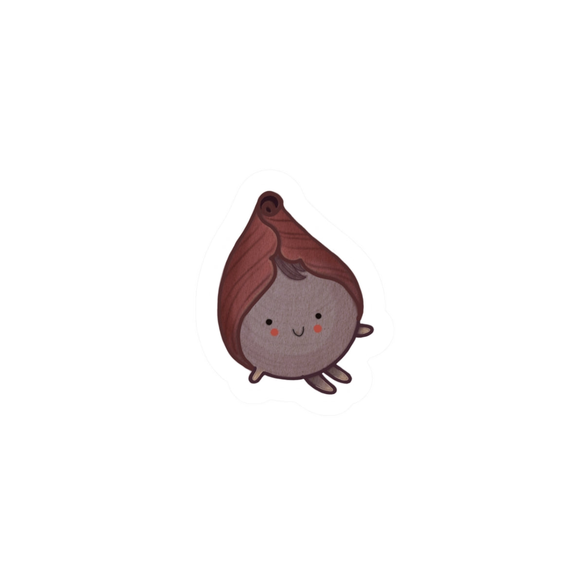 Cute red kale Character Kiss-Cut Sticker — Woodland Autumn Laptop Decal