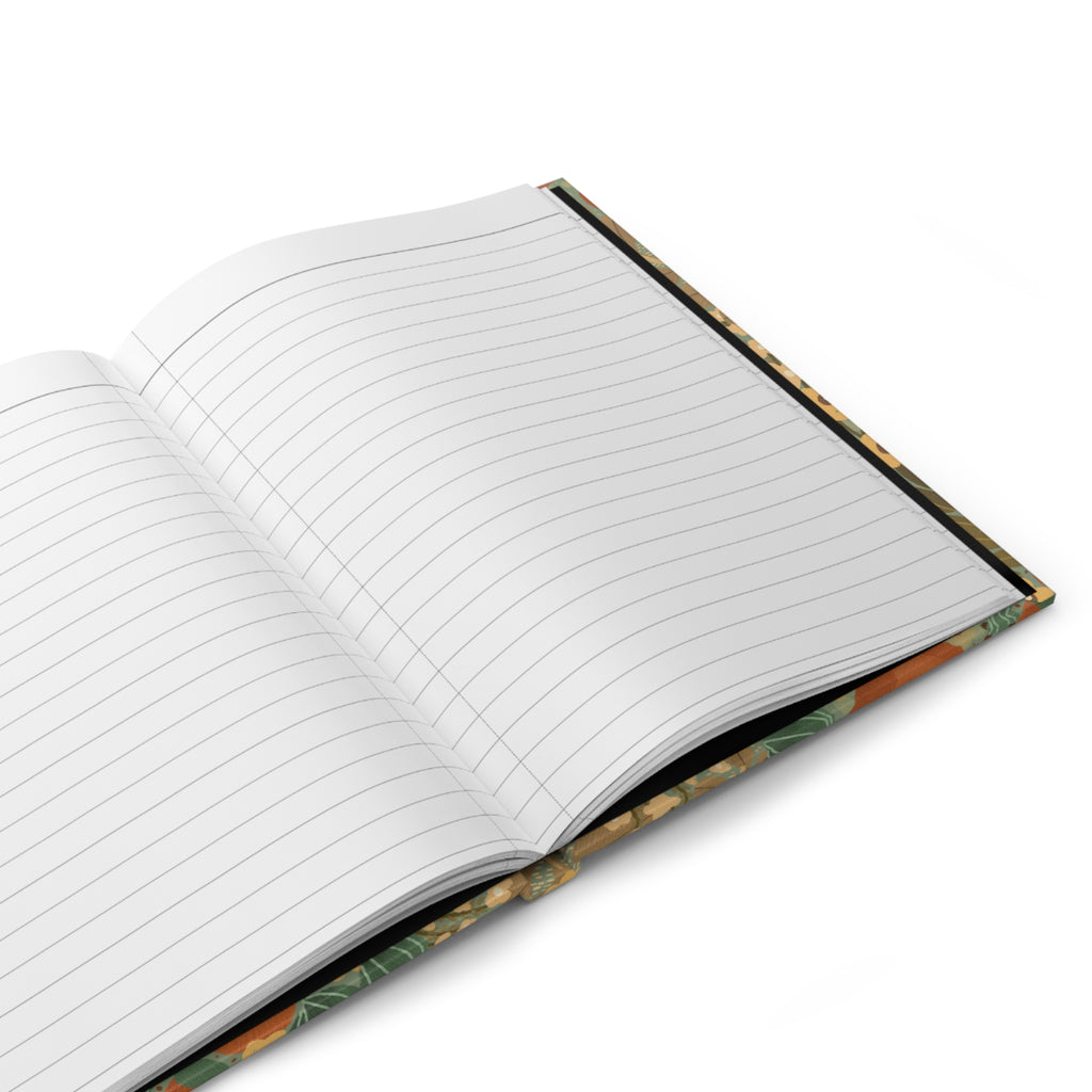 Botanical Floral Hardcover Journal — Vintage Earth Tone Flowers Notebook