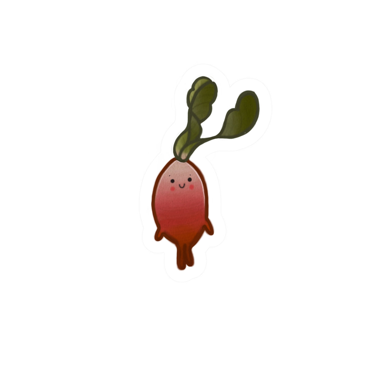 Cute Radish Sticker — Kawaii Garden Plant Vinyl Kiss-Cut Decal