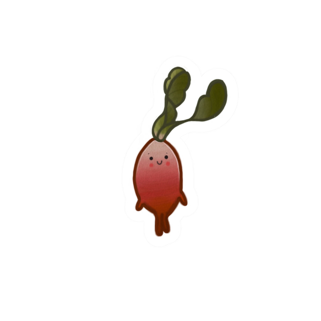 Cute Radish Sticker — Kawaii Garden Plant Vinyl Kiss-Cut Decal
