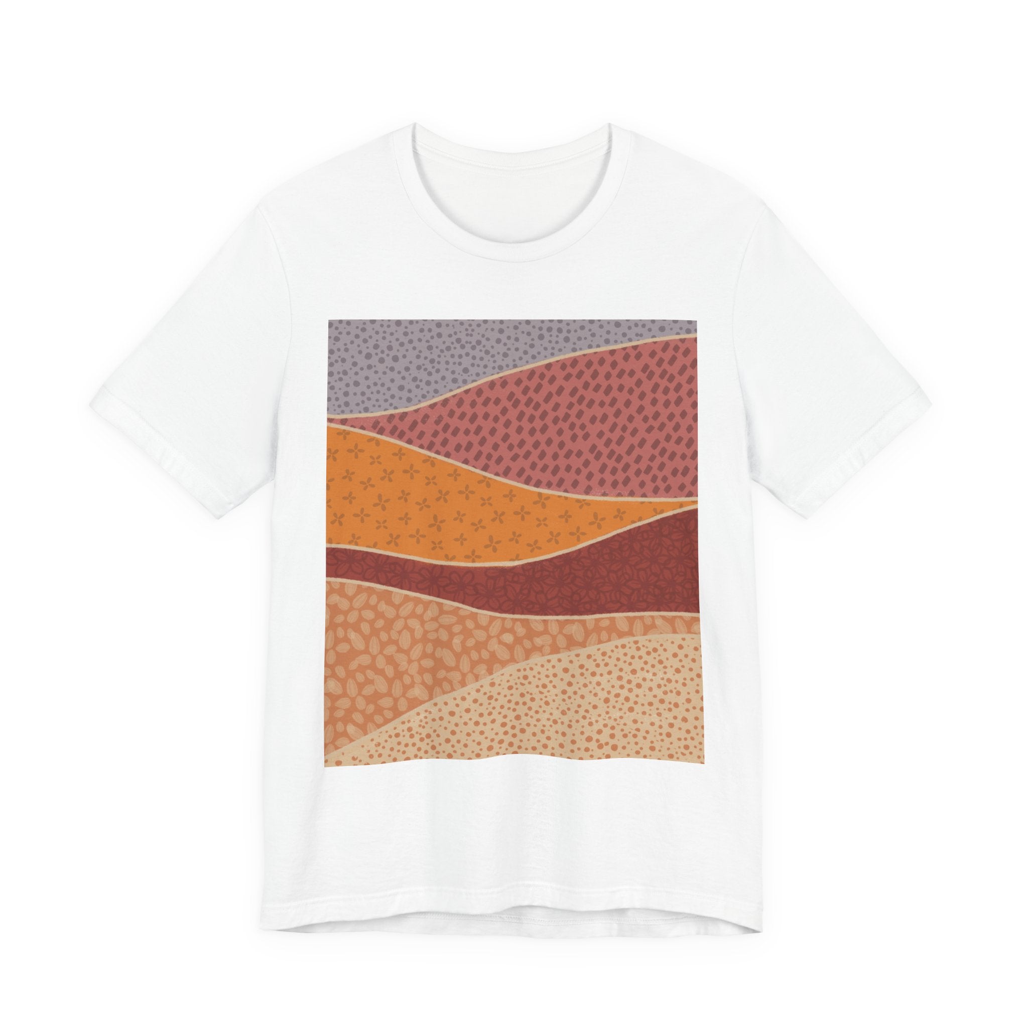 Abstract Desert Landscape Tee – Earth Tone Retro Wave T-Shirt