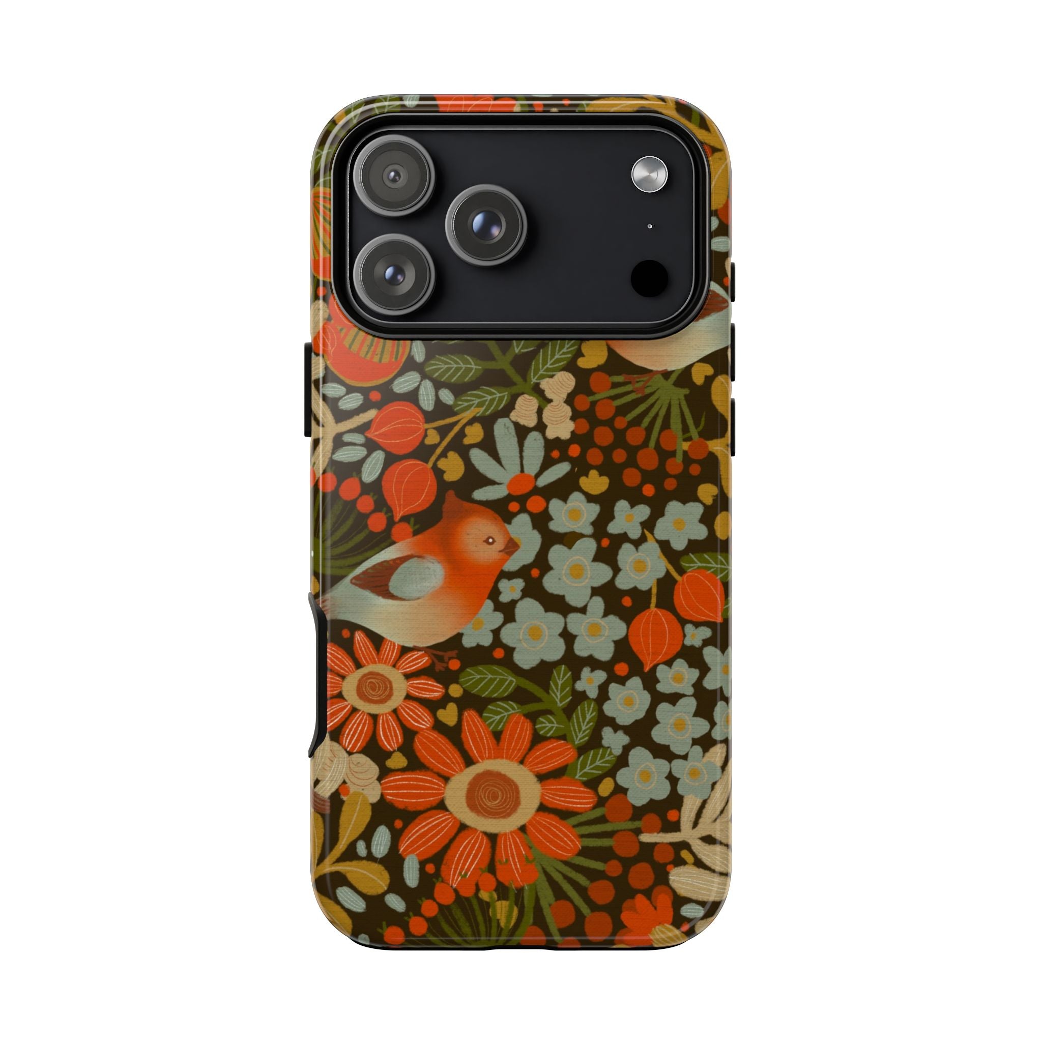 Retro Floral Birds Phone Case | Protective iPhone Cover