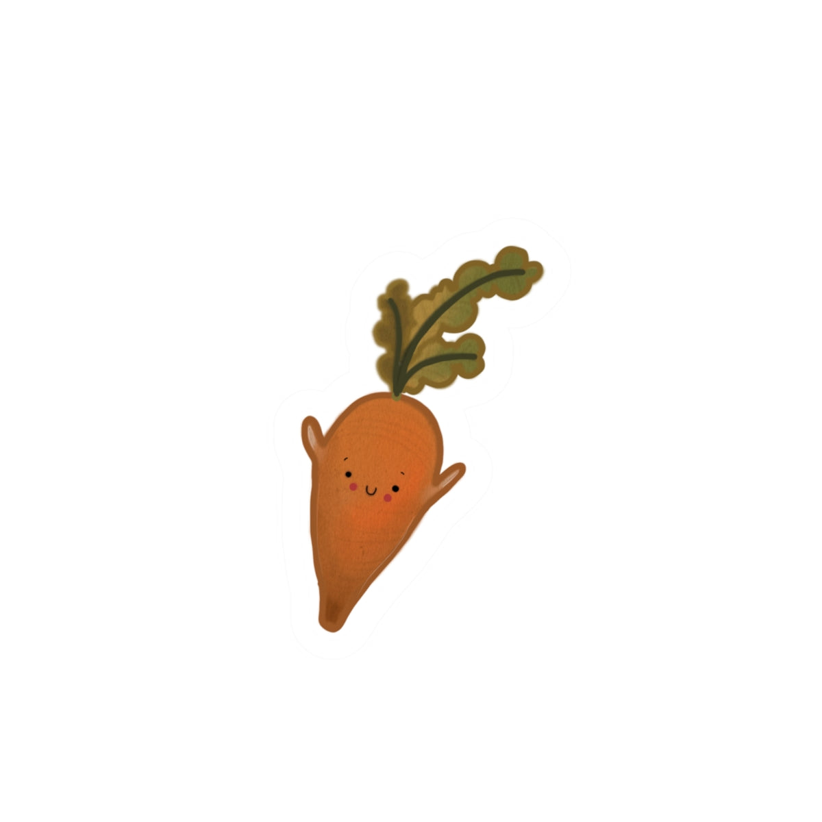 Kawaii Carrot Sticker — Cute Vegetable Laptop & Water Bottle Kiss-Cut Sticker