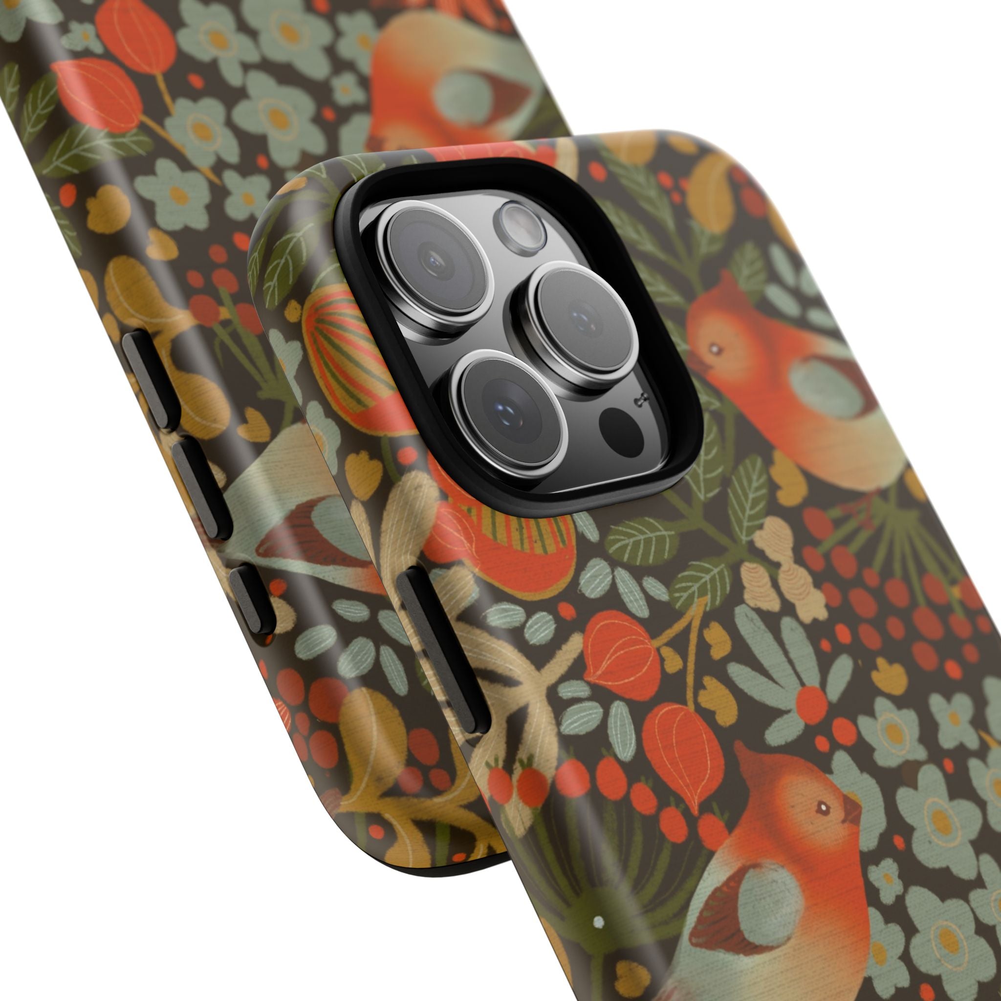 Retro Floral Birds Phone Case | Protective iPhone Cover