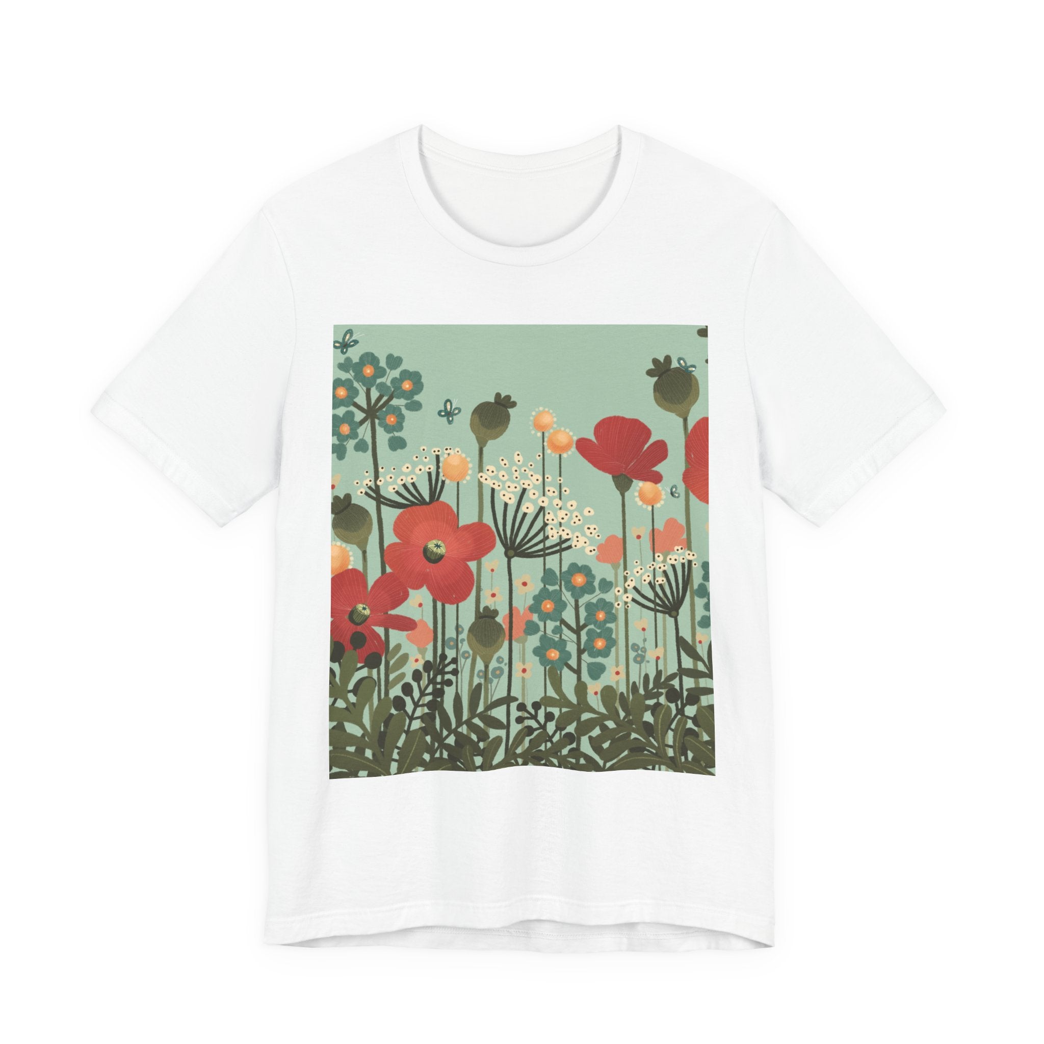 Floral Meadow Tee — Vintage Poppy Garden T‑Shirt