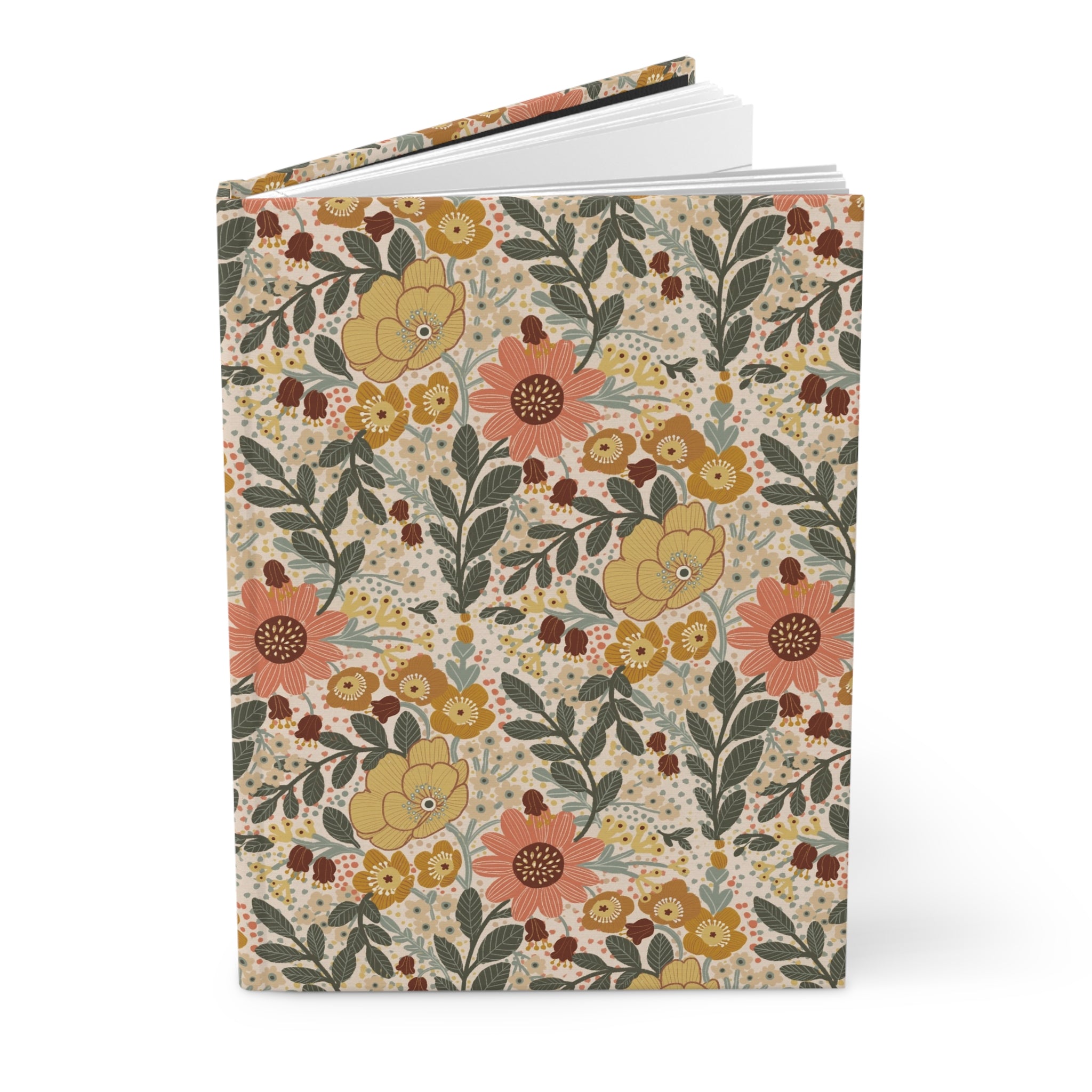 Vintage Floral Pattern Journal | Hardcover Notebook, Matte Cover