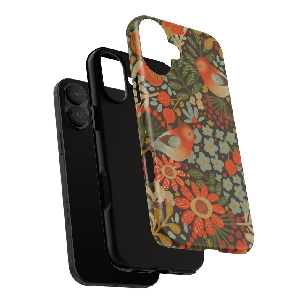 Retro Floral Birds Phone Case | Protective iPhone Cover