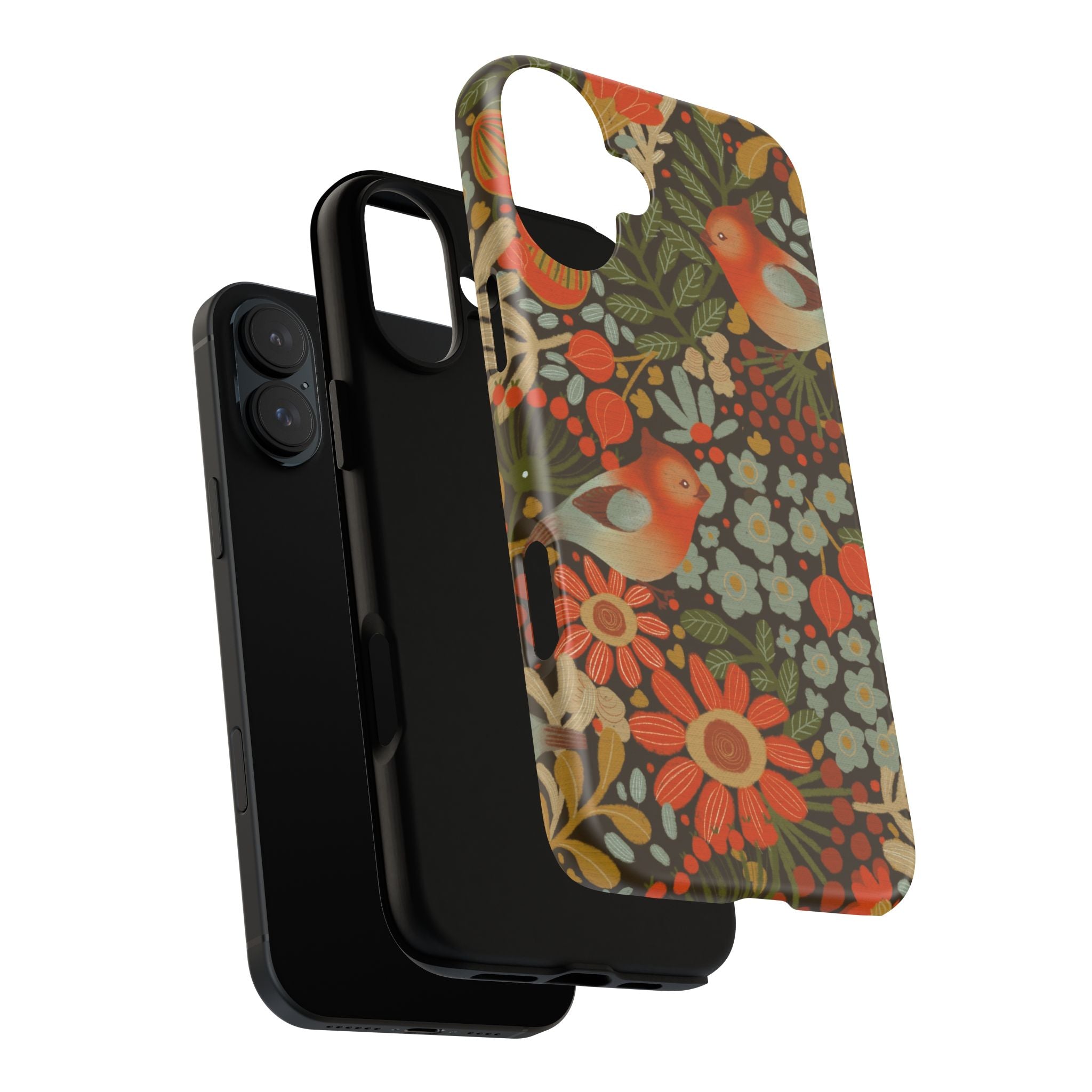 Retro Floral Birds Phone Case | Protective iPhone Cover