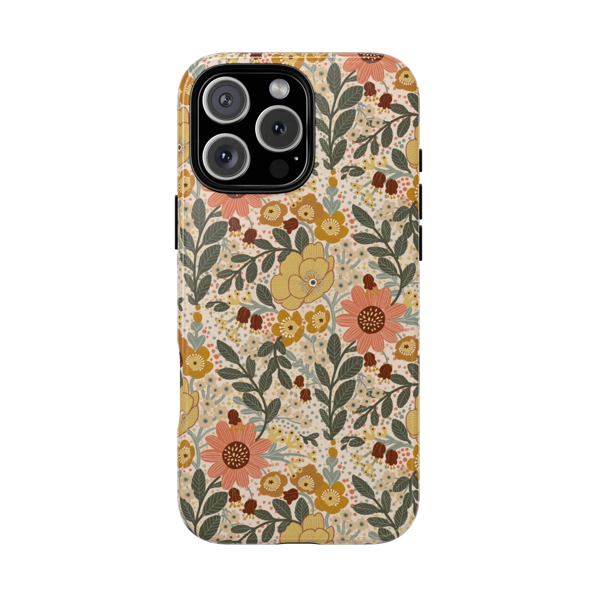 Vintage Floral Pattern Phone Case | Yellow Orange Wildflowers