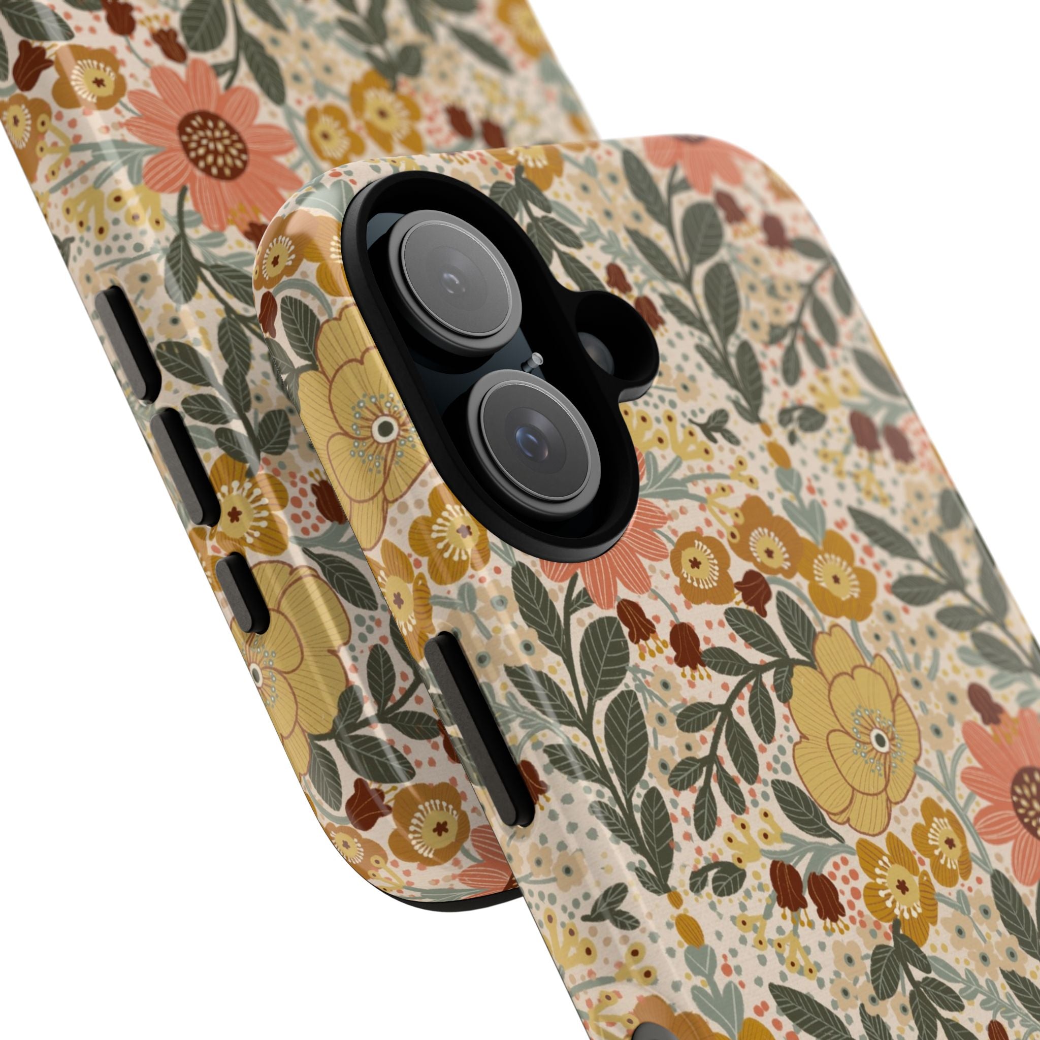 Vintage Floral Pattern Phone Case | Yellow Orange Wildflowers