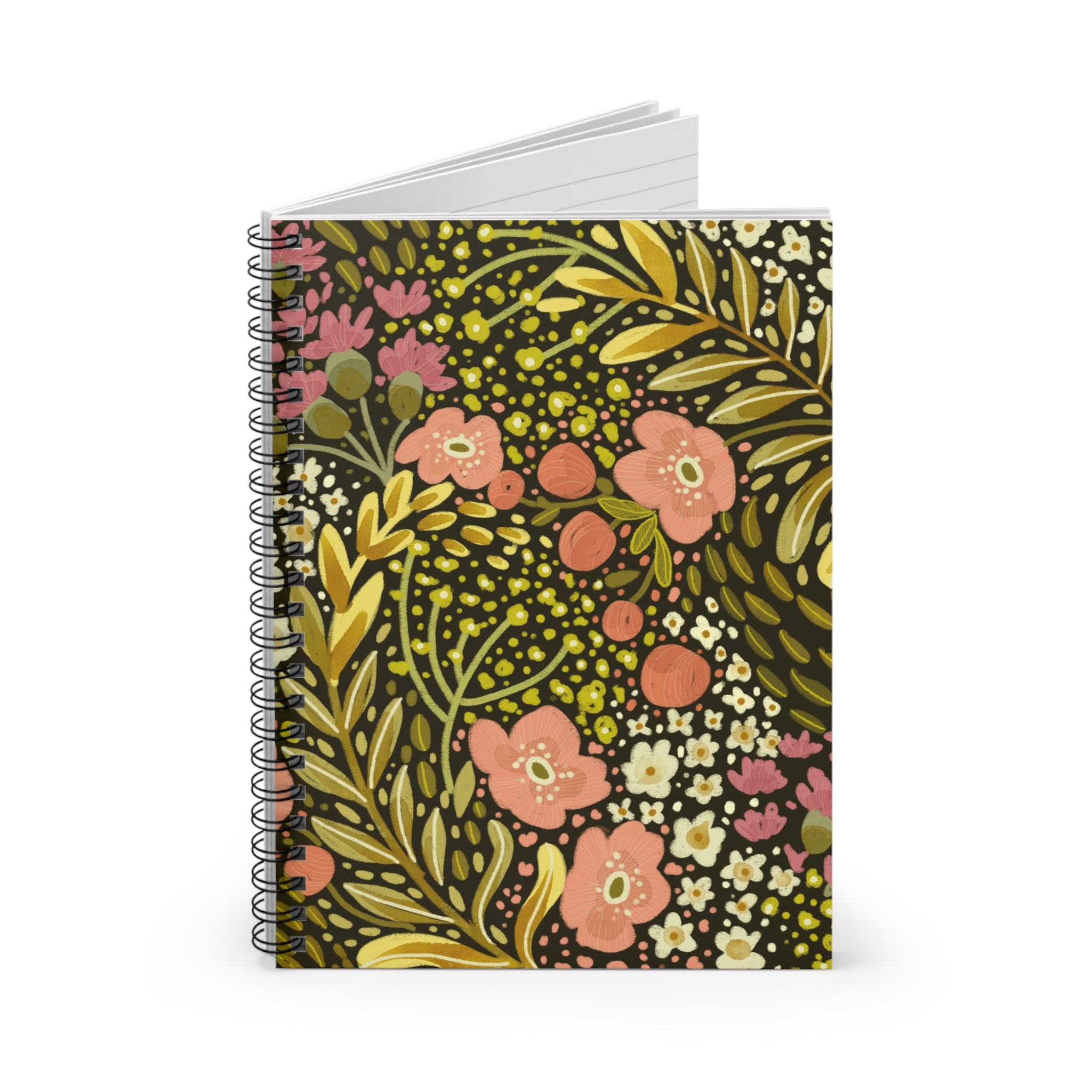 Vintage Floral Pattern Spiral Notebook | Ruled Journal