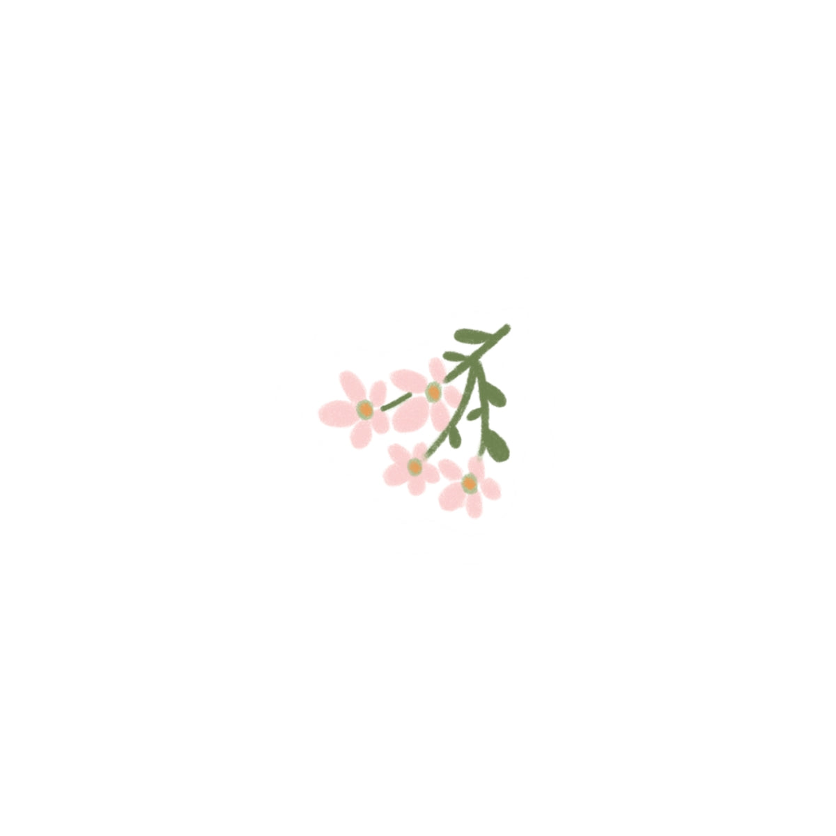 Floral Branch Kiss-Cut Sticker — Pink Blossom Vinyl Sticker Pack