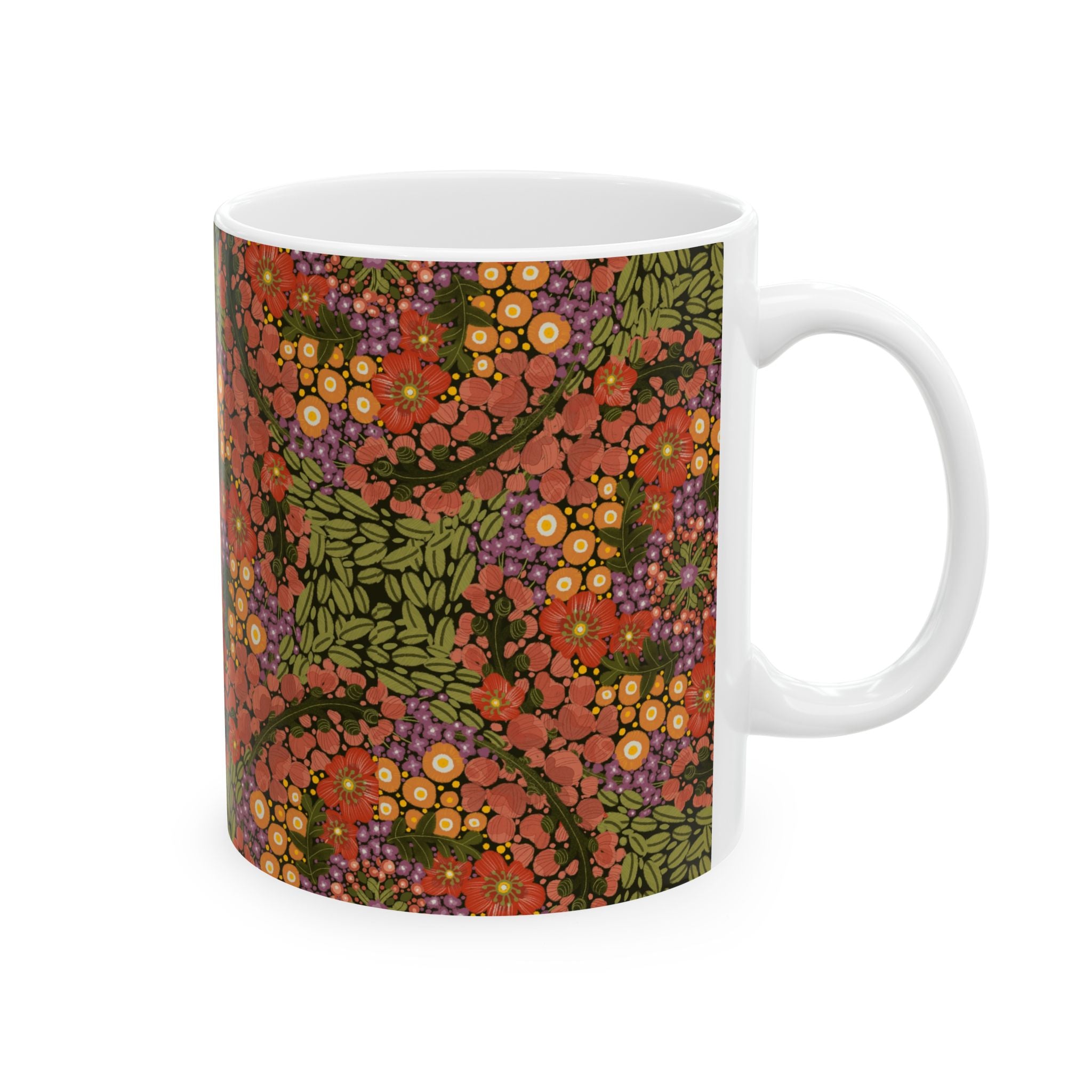 Autumn Floral Kaleidoscope Mug | Ceramic Coffee Cup