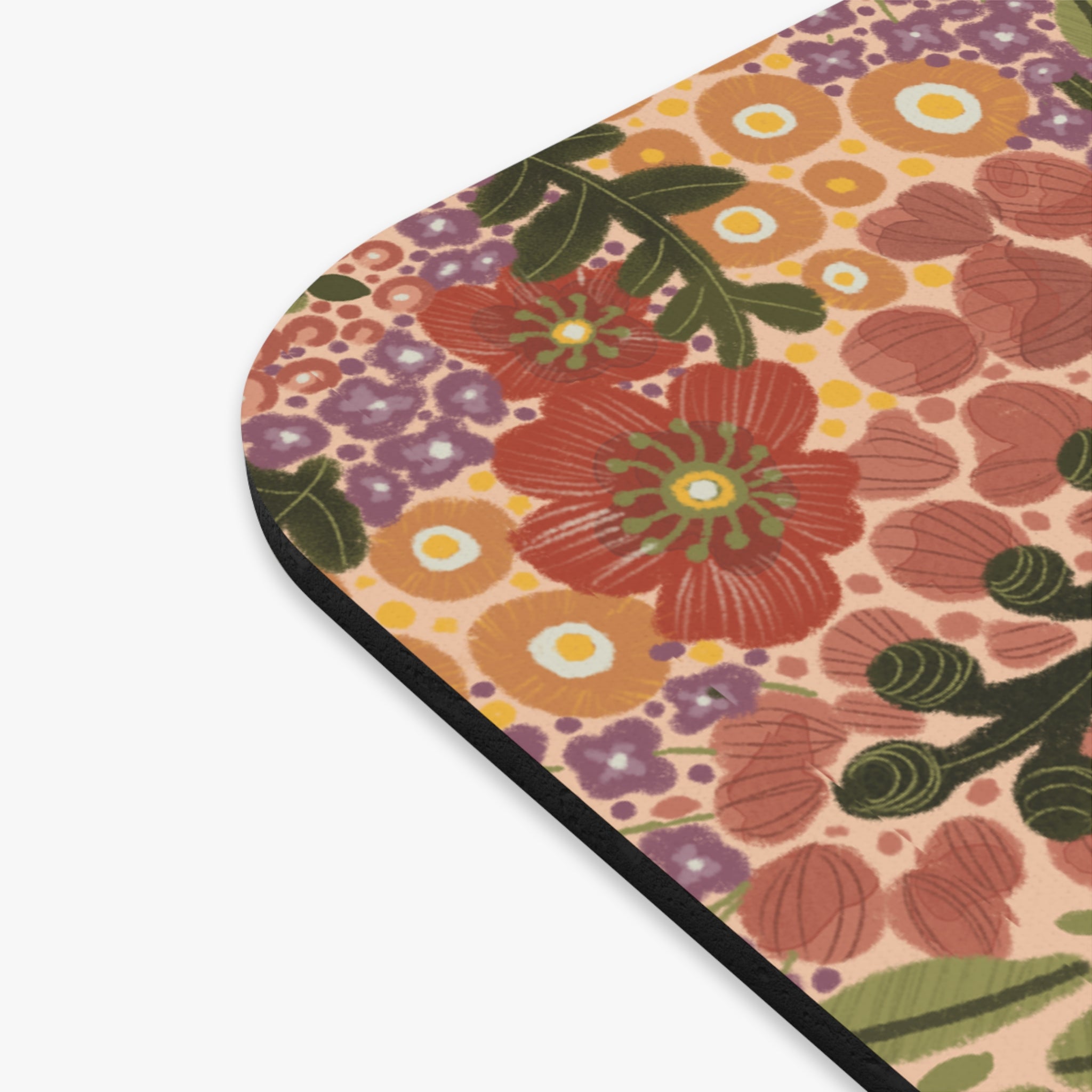 Vintage Floral Pattern Mouse Pad | Retro Botanical Desk Accessory