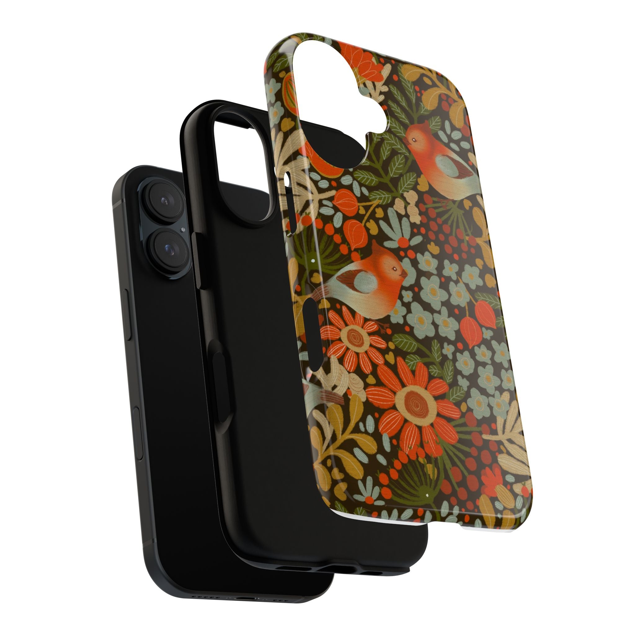 Retro Floral Birds Phone Case | Protective iPhone Cover