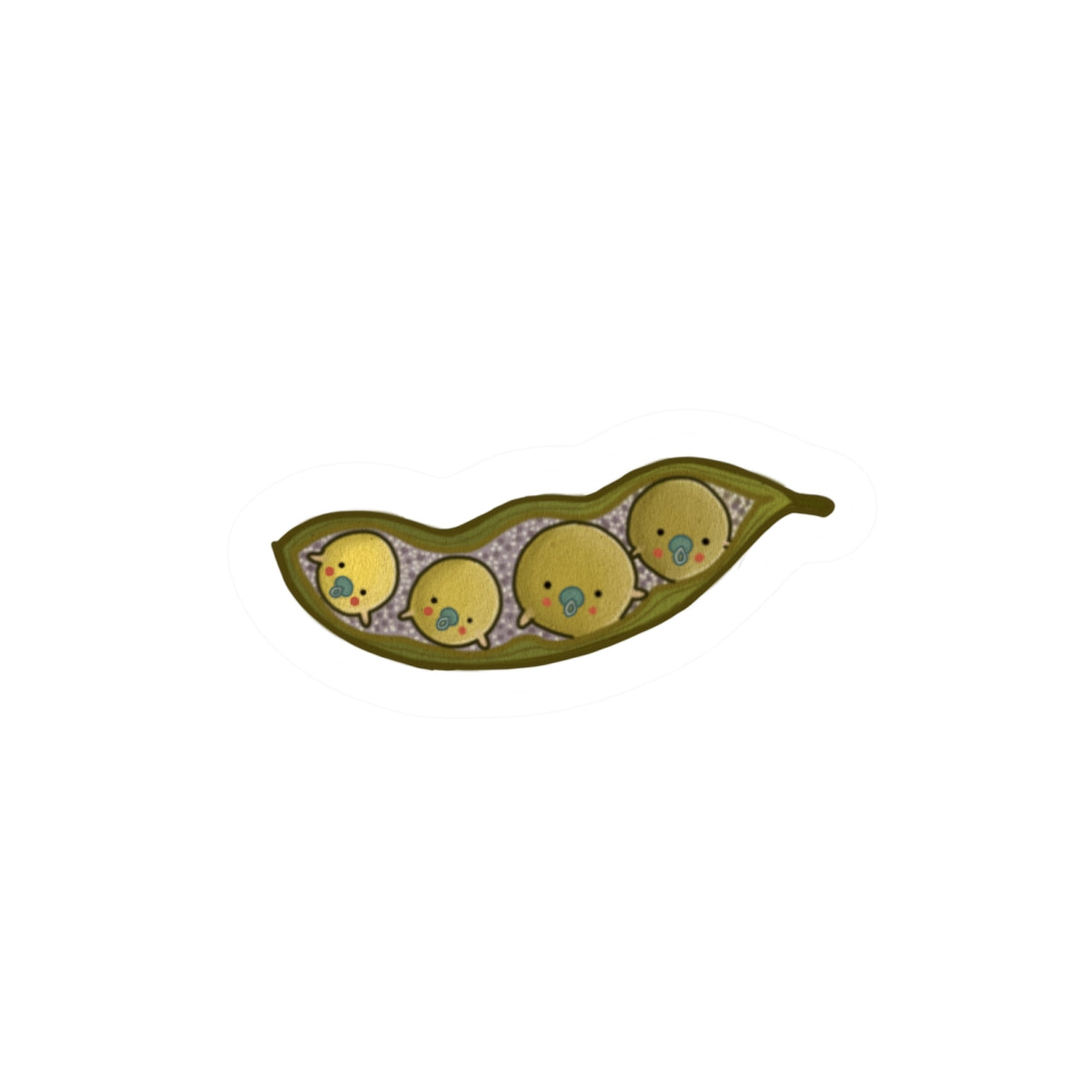 Pea Pod Friends Kiss-Cut Sticker — Cute Chick Peas Laptop Decal