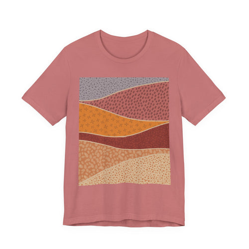 Abstract Desert Landscape Tee – Earth Tone Retro Wave T-Shirt