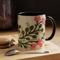 Floral Accent Coffee Mug - Pink Blossom Botanical Design (11/15oz)