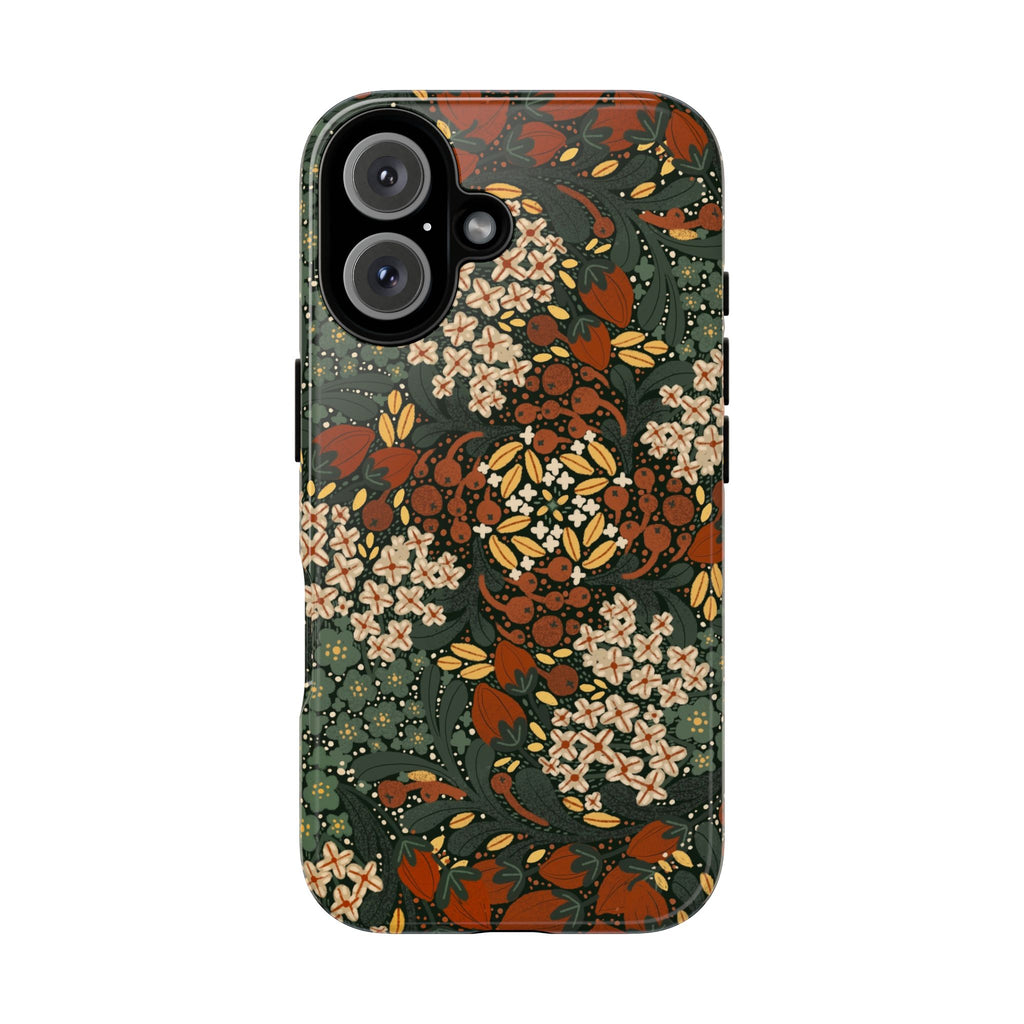 Autumn Floral Kaleidoscope Phone Case | Vintage Botanical Pattern