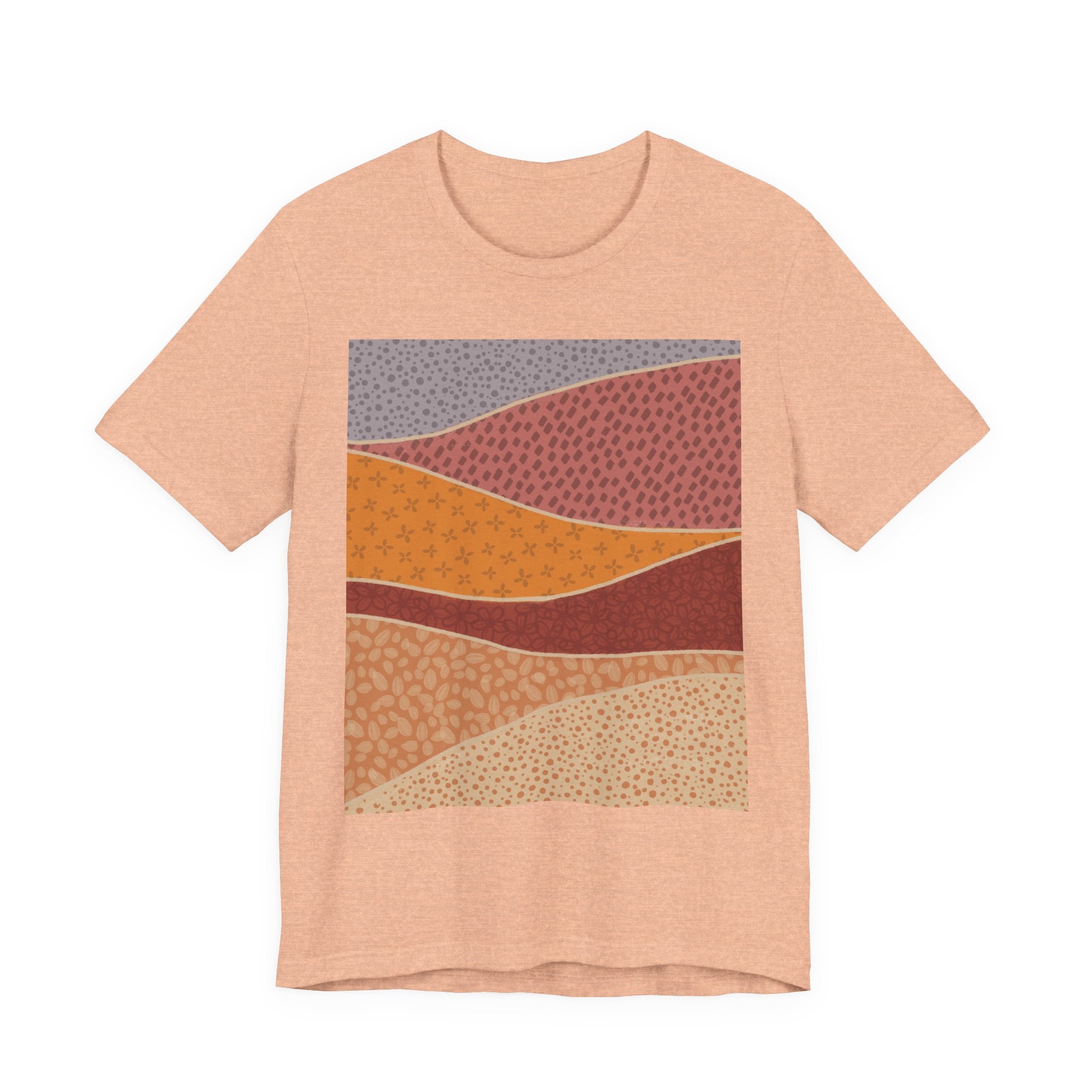 Abstract Desert Landscape Tee – Earth Tone Retro Wave T-Shirt