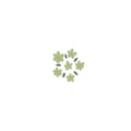 Green Floral Cluster Kiss-Cut Sticker — Small Daisy Laptop Decal