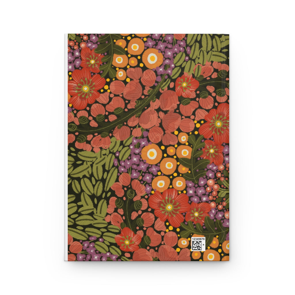 Retro Floral Pattern Hardcover Journal | Matte Botanical Notebook