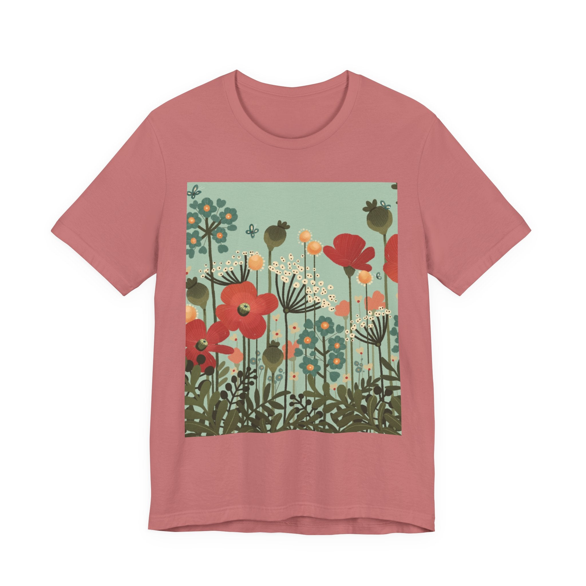 Floral Meadow Tee — Vintage Poppy Garden T‑Shirt