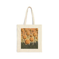 Sunburst Garden Tote Bag - Retro Floral Canvas Shopping Tote