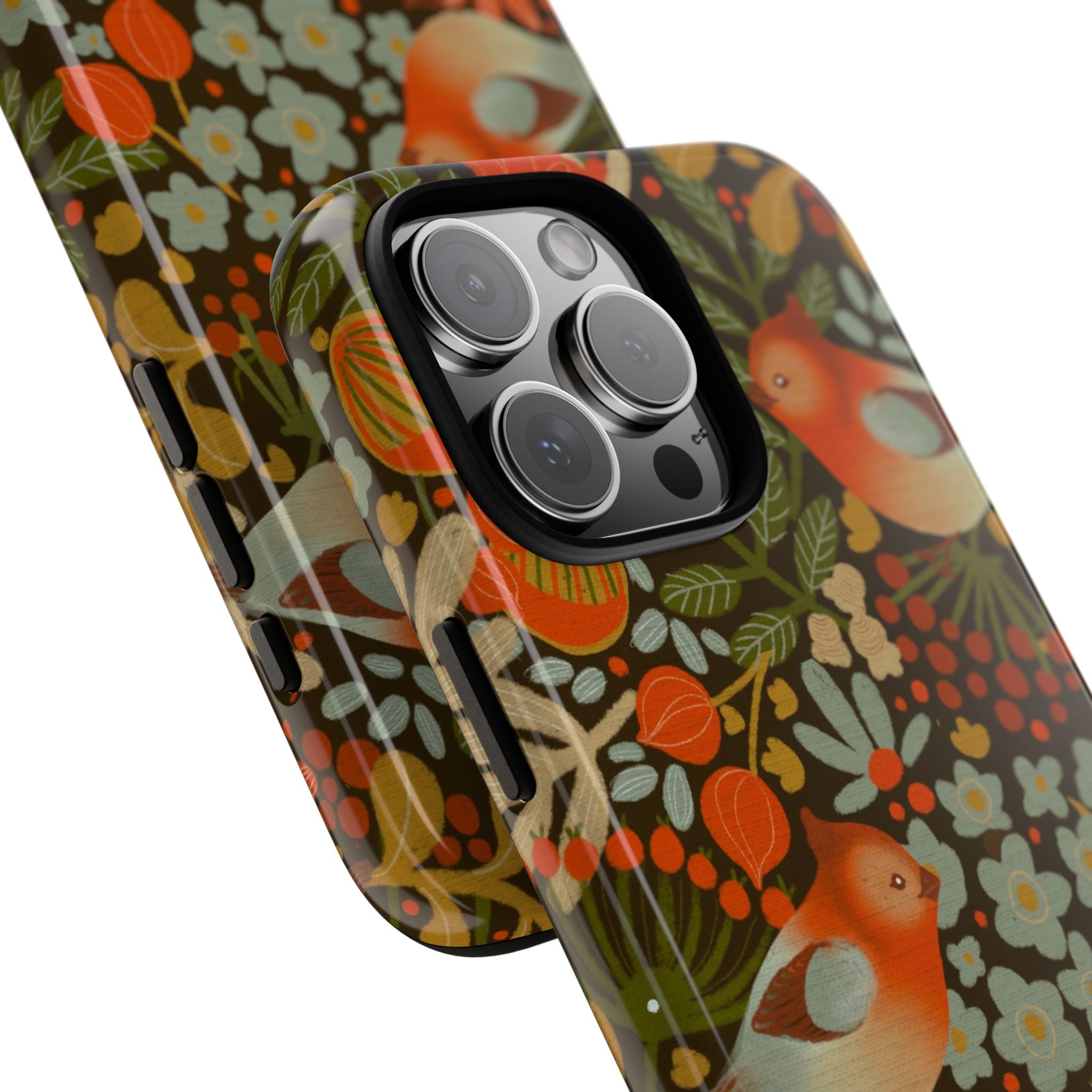 Retro Floral Birds Phone Case | Protective iPhone Cover