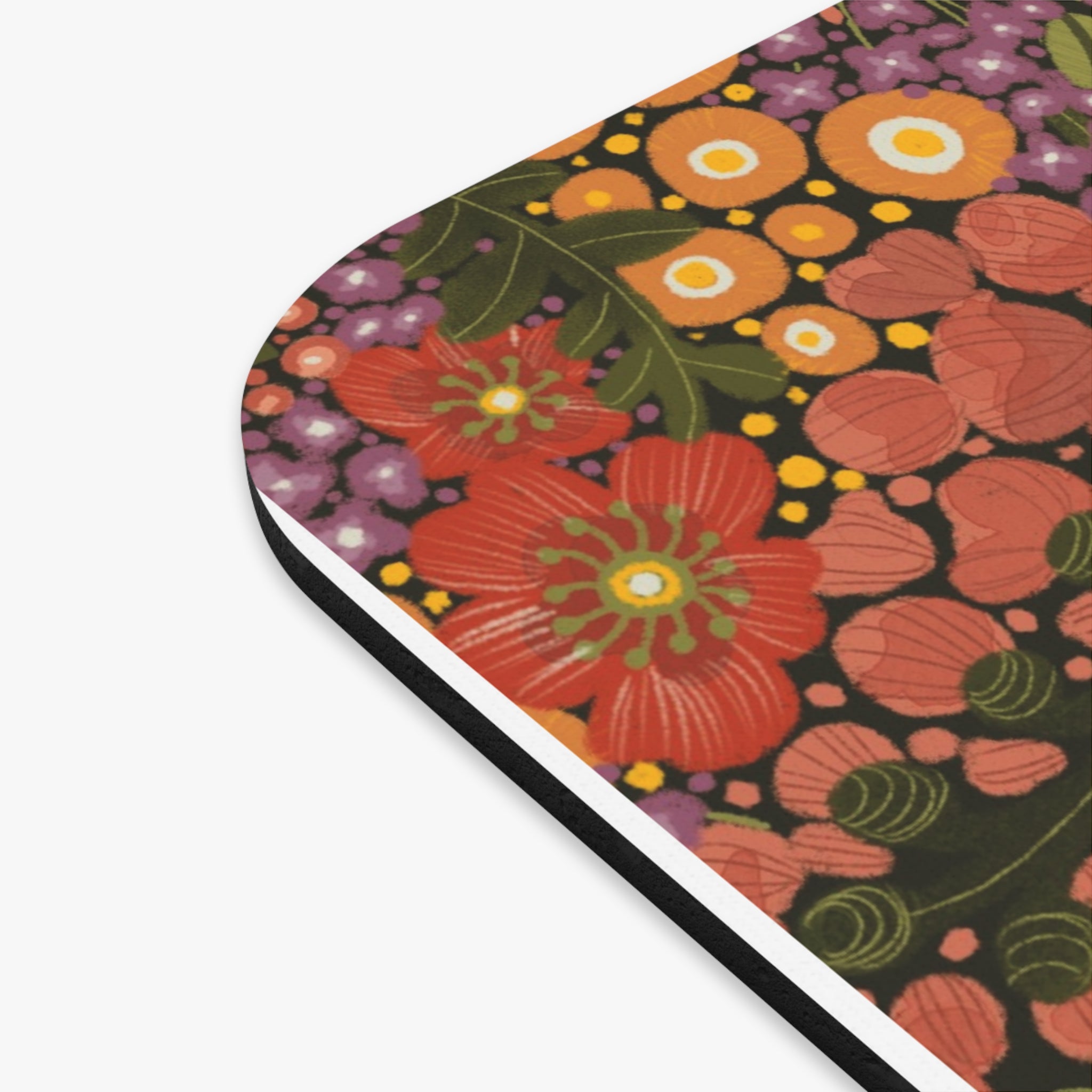 Vintage Floral Kaleidoscope Mouse Pad | Retro Flower Pattern