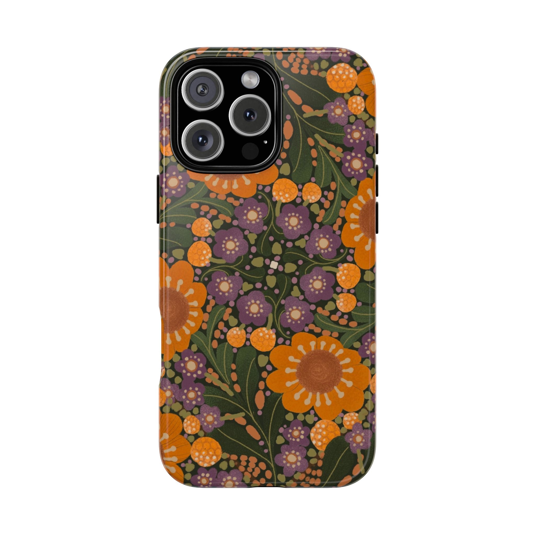 Retro Orange Floral Phone Case | Tough Case