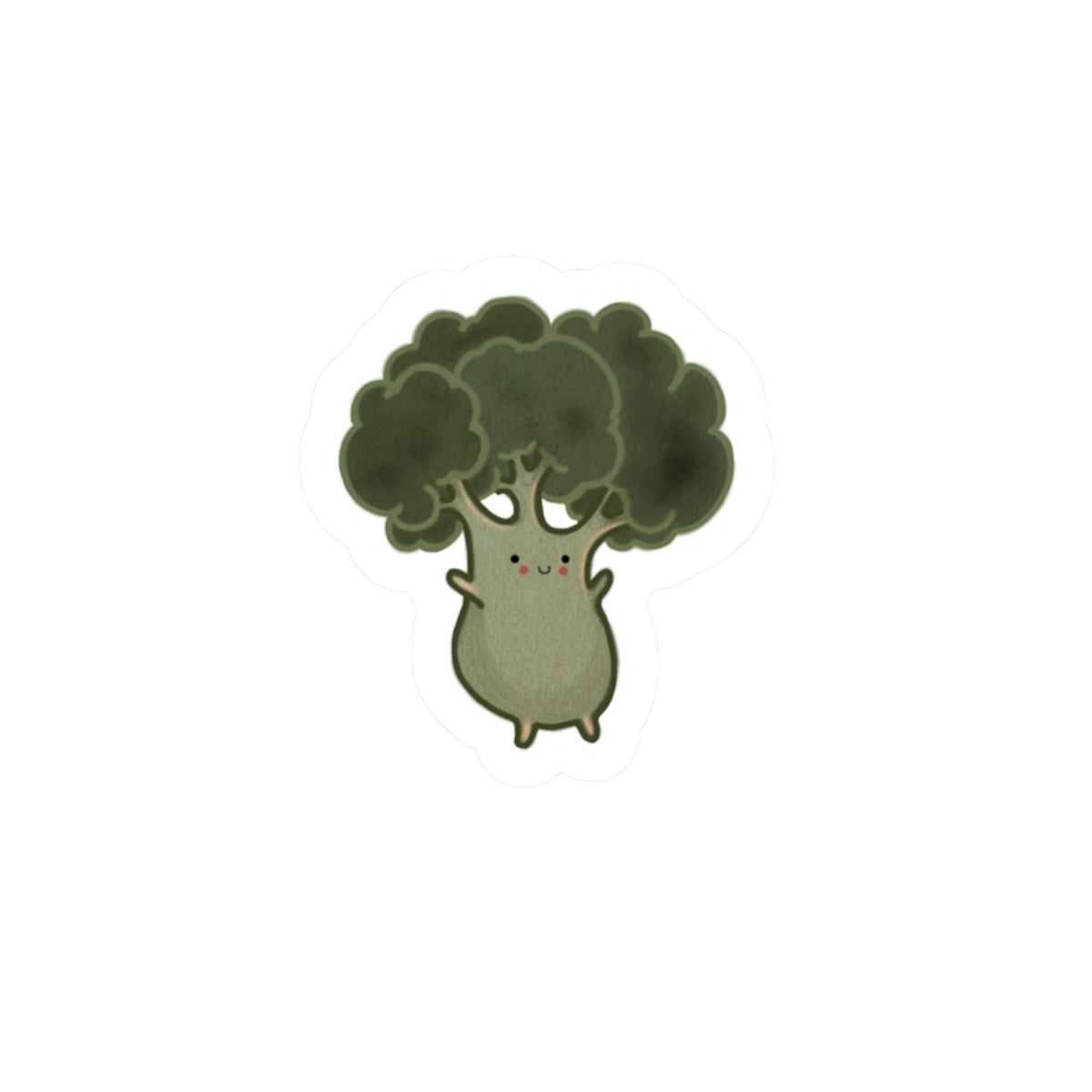 Cute Broccoli Sticker — Kawaii Veggie Kiss-Cut Sticker for Laptops & Water Bottles