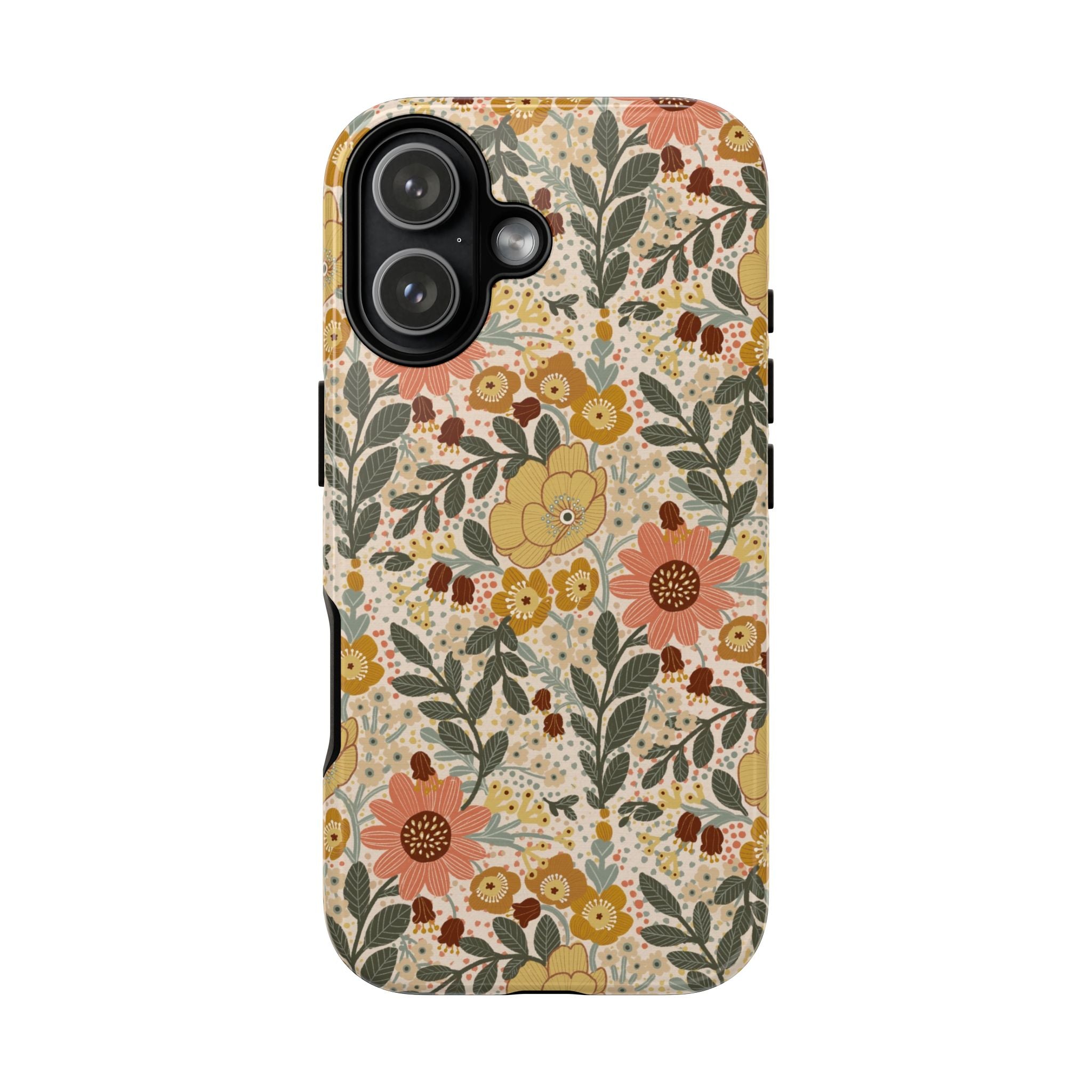Vintage Floral Pattern Phone Case | Yellow Orange Wildflowers