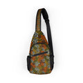 Autumn Mosaic Sling Chest Bag — Floral Dot All-Over Print Crossbody