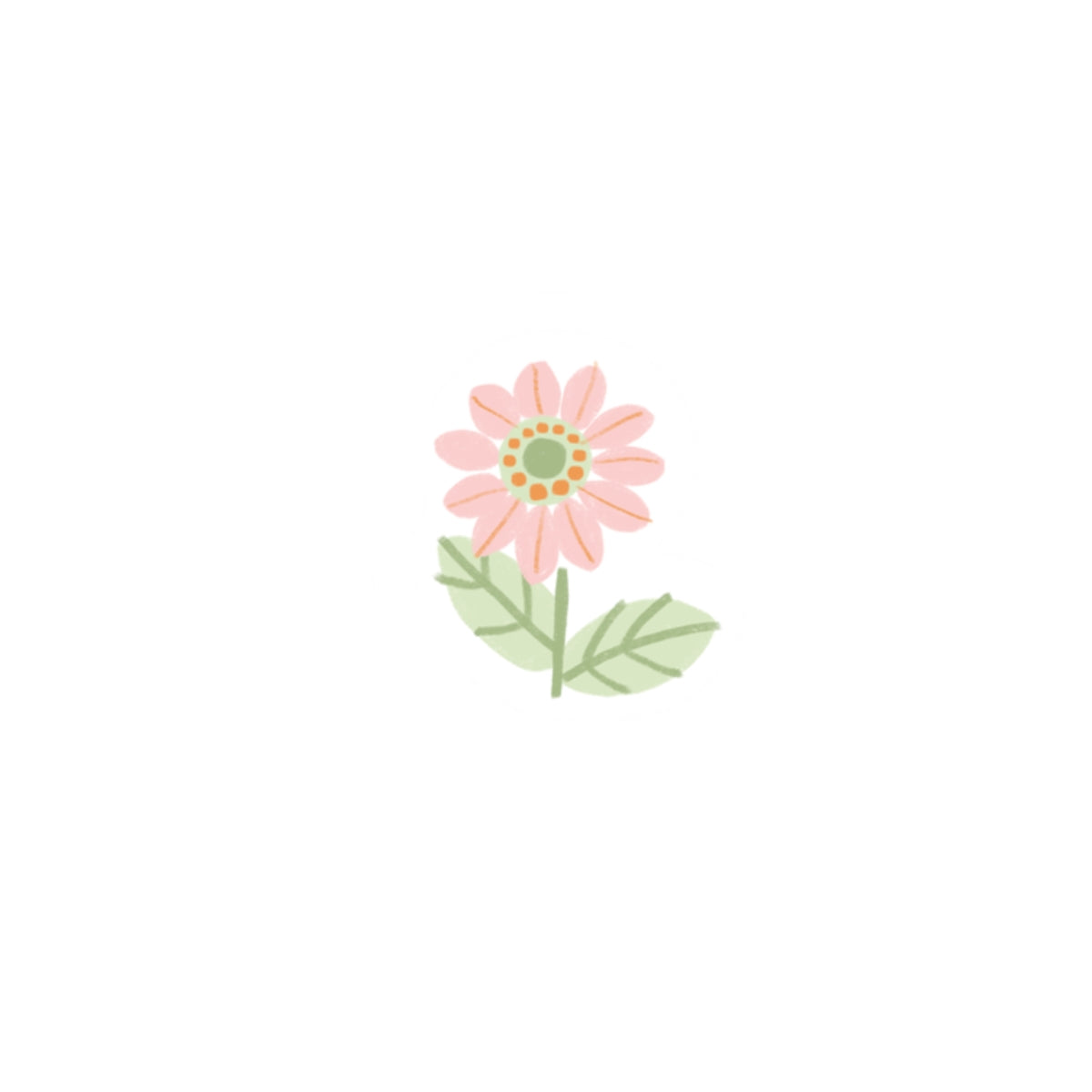 Kiss-Cut Sticker — Pastel Pink Daisy Floral Laptop Decal