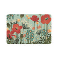 Floral Poppy Pet Food Mat (12x18) — Non-Slip Feeding Placemat for Cats & Dogs